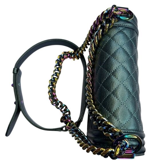 Chanel Small Iridescent Quilted Goatskin Boy Bag - Picture 14 of 16
